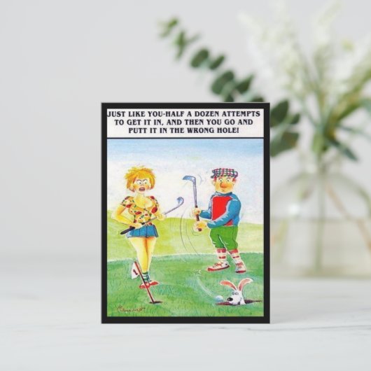 Alte Postkarte - Comic - Golf (Stehend Vorderseite)