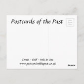 Alte Postkarte - Comic - Golf - Loch in eins (Rückseite)