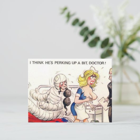 Alte Postkarte - Comic, Medizin (Stehend Vorderseite)