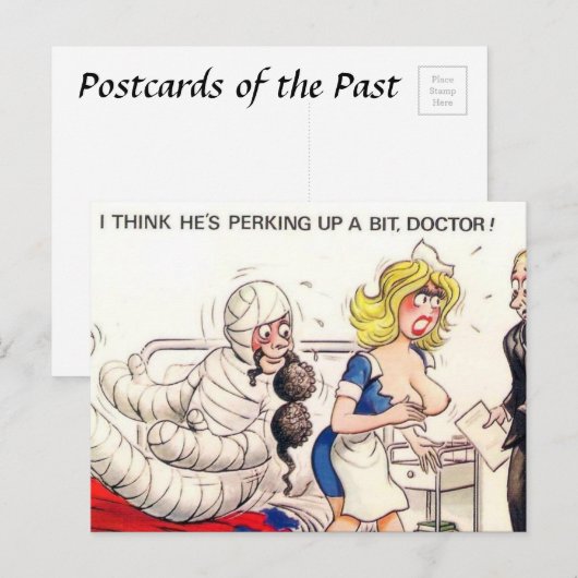 Alte Postkarte - Comic, Medizin (Vorne/Hinten)