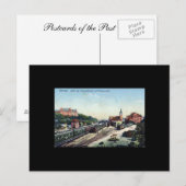 Alte Postkarte, Danzig/Danzig - Bahnhof Postkarte (Vorne/Hinten)