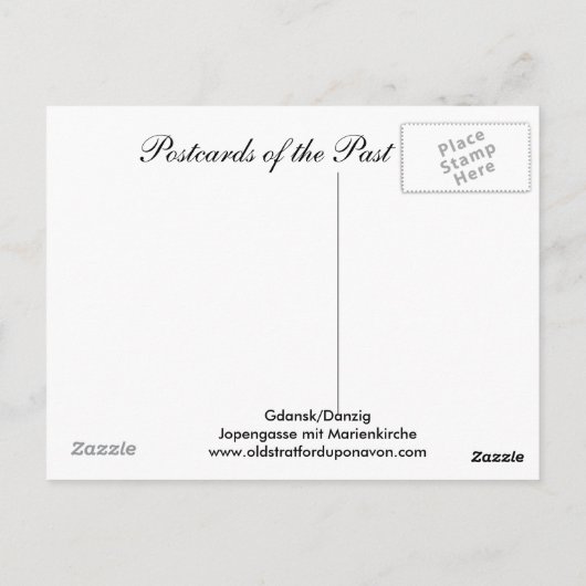 Alte Postkarte, Danzig/Danzig - Jopengasse Postkarte (Rückseite)