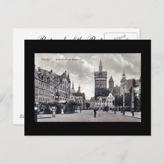 Alte Postkarte, Danzig/Danzig - Kohlenmarkt Postkarte (Vorne/Hinten)