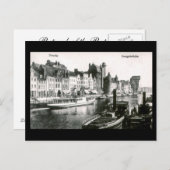 Alte Postkarte, Danzig/Danzig, Langebrucke Postkarte (Vorne/Hinten)