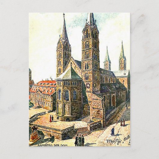 Alte Postkarte - Der Dom, Bamberg, Bayern (Vorderseite)