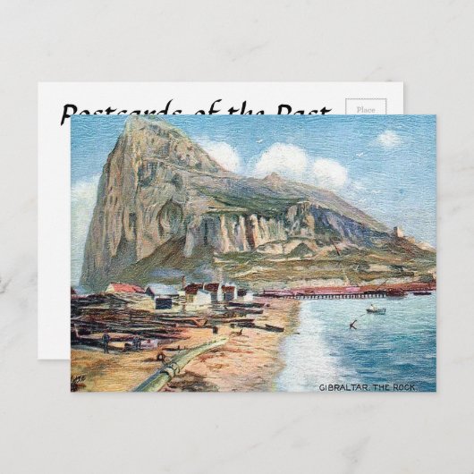 Alte Postkarte - Der Felsen von Gibraltar (Vorne/Hinten)