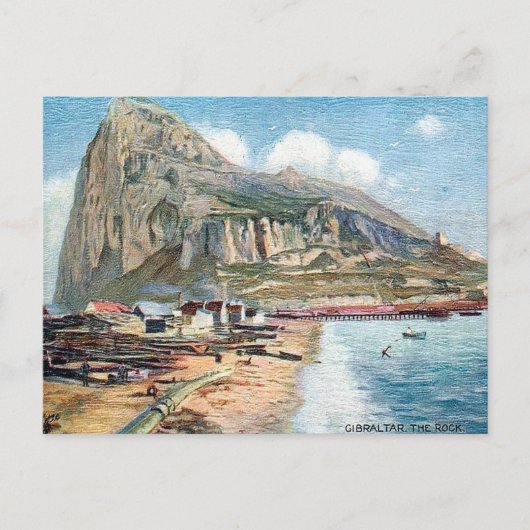Alte Postkarte - Der Felsen von Gibraltar (Vorderseite)