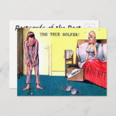 Alte Postkarte - Der wahre Golfer (Vorne/Hinten)