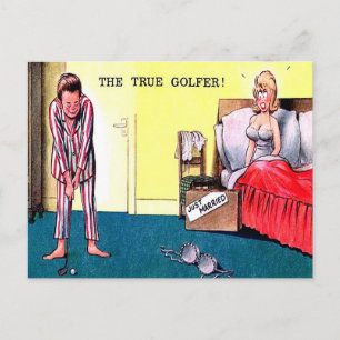 Alte Postkarte - Der wahre Golfer