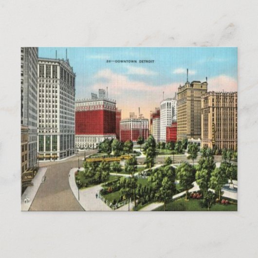 Alte Postkarte - Detroit, Michigan (Vorderseite)