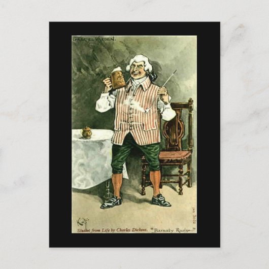 Alte Postkarte, Dickens, "Barnaby Rudge" Postkarte (Vorderseite)