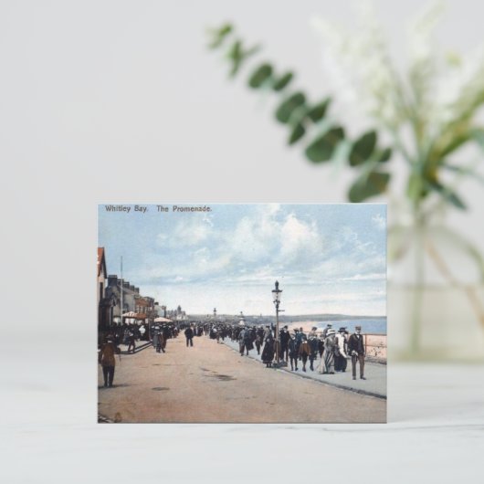 Alte Postkarte - Die Promenade, die Whitley Bay (Stehend Vorderseite)