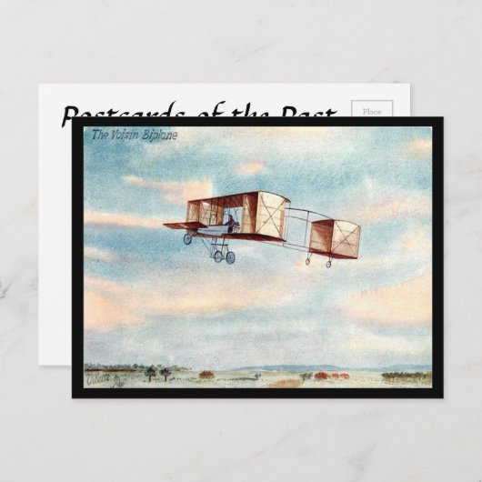 Alte Postkarte - Die Voisin-Biplane (Vorne/Hinten)
