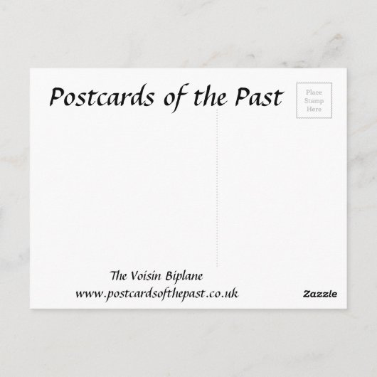Alte Postkarte - Die Voisin-Biplane (Rückseite)