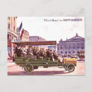 Alte Postkarte - Dion-Bouton-Bus in Paris