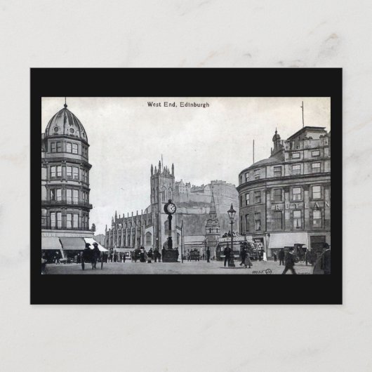 Alte Postkarte, Edinburgh, West End Postkarte (Vorderseite)