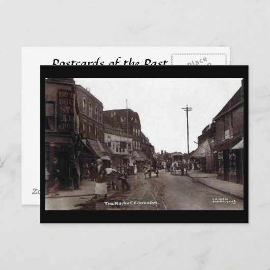 Alte Postkarte - Edmonton Markt. London (Vorne/Hinten)