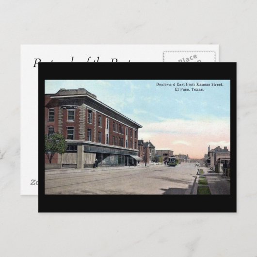 Alte Postkarte - El Paso, Texas (Vorne/Hinten)