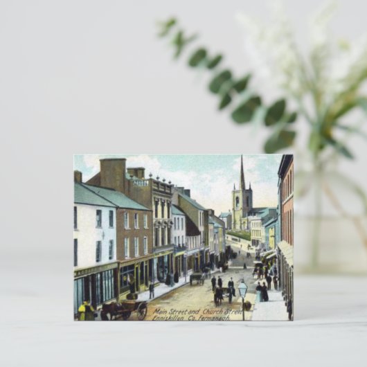 Alte Postkarte - Enniskillen, Grafschaft Fermanagh (Stehend Vorderseite)