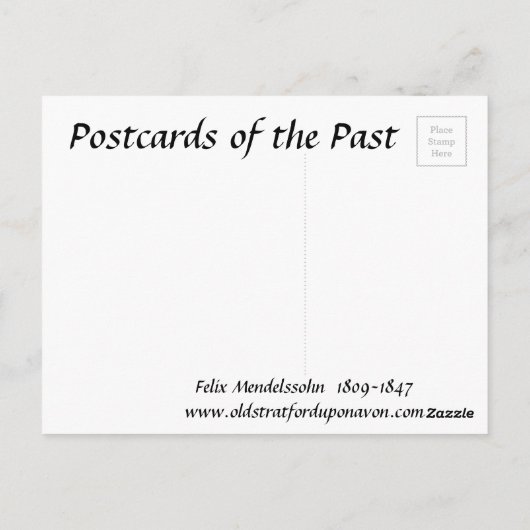 Alte Postkarte - Felix Mendelssohn (Rückseite)