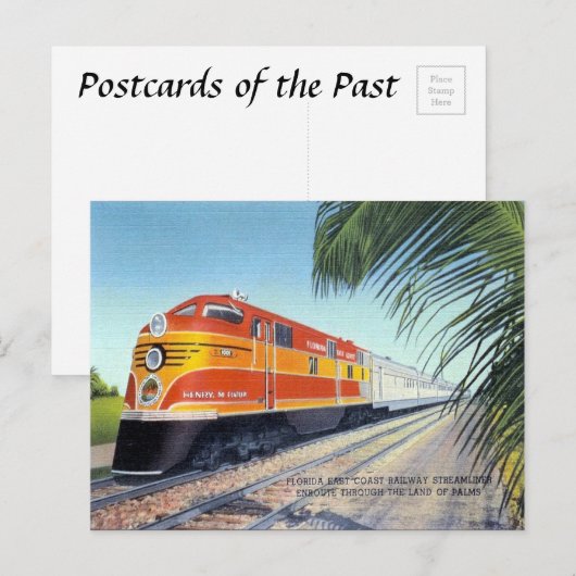Alte Postkarte - Florida E Küstenbahn Streamliner (Vorne/Hinten)