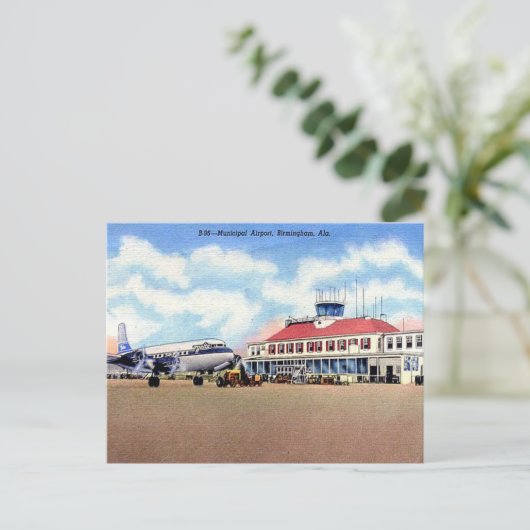 Alte Postkarte - Flughafen, Birmingham, Alabama (Stehend Vorderseite)