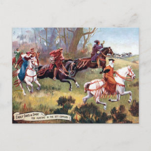 Alte Postkarte - Foxenjagd