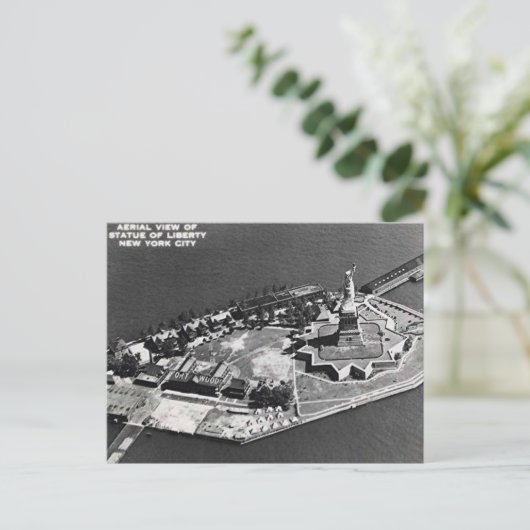 Alte Postkarte - Freiheitsstatue - Luftsicht (Stehend Vorderseite)