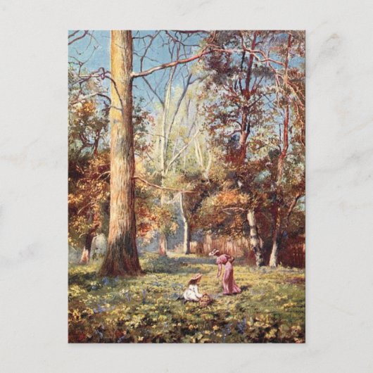 Alte Postkarte - Frühjahr (Vorderseite)