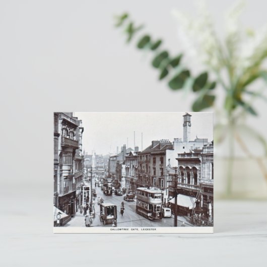 Alte Postkarte - Gallowtree Gate, Leicester (Stehend Vorderseite)