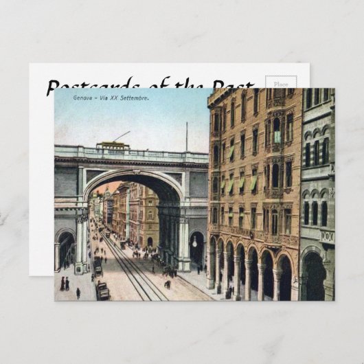 Alte Postkarte - Genua, Italien (Vorne/Hinten)