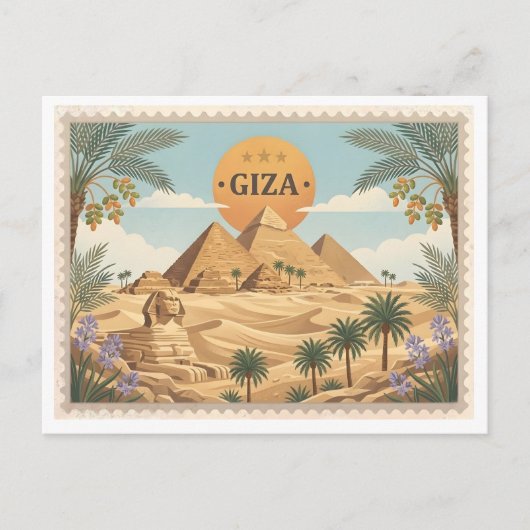 Alte Postkarte Gizeh Ägypten Reise (Vorderseite)