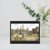 Alte Postkarte, Glasgow, George-Quadrat Postkarte (Stehend Vorderseite)