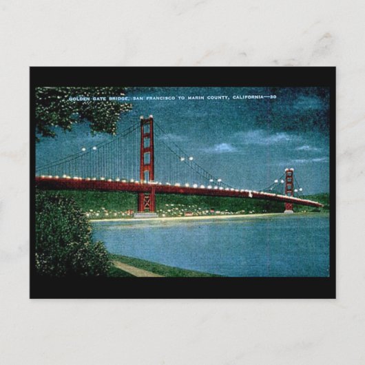 Alte Postkarte - Golden Gate Bridge, San Francisco (Vorderseite)
