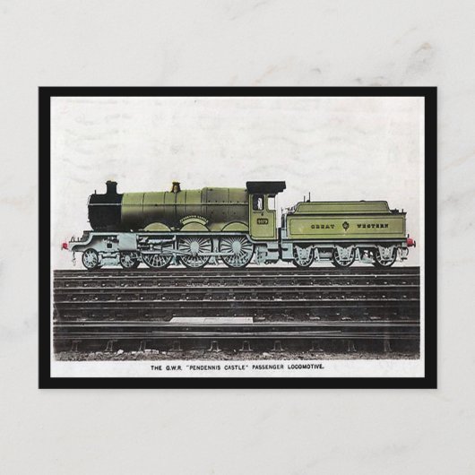 Alte Postkarte - GWR Motor Pendennis Burg (Vorderseite)