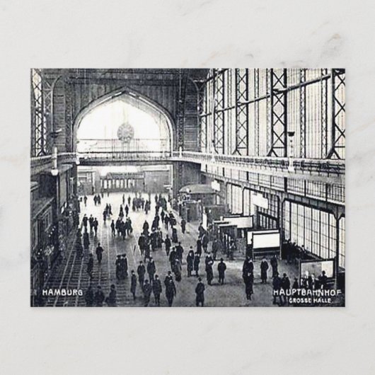 Alte Postkarte - Hamburg, Hauptbahnhof (Vorderseite)
