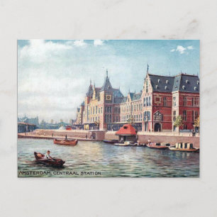 Alte Postkarte - Hauptbahnhof, Amsterdam