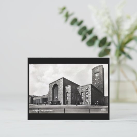 Alte Postkarte - Hauptbahnhof, Stuttgart (Stehend Vorderseite)