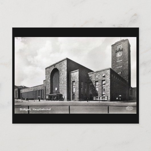 Alte Postkarte - Hauptbahnhof, Stuttgart (Vorderseite)