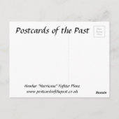 Alte Postkarte - Haweker "Hurrikan" Kämpfer (Rückseite)