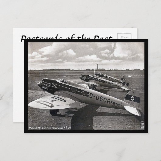 Alte Postkarte - Heinkel He-70er. (Vorne/Hinten)