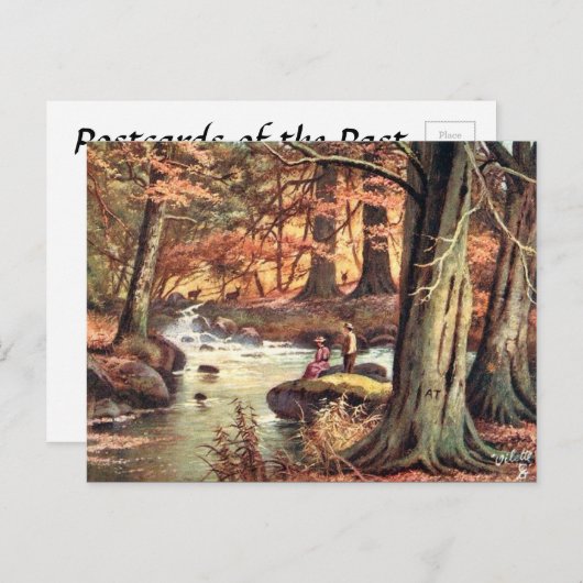 Alte Postkarte - Herbst (Vorne/Hinten)