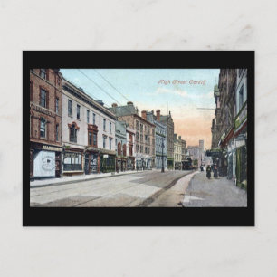 Alte Postkarte, High Street, Cardiff Postkarte