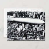Alte Postkarte - Hindenburg über Manhattan 1936 (Vorne/Hinten)