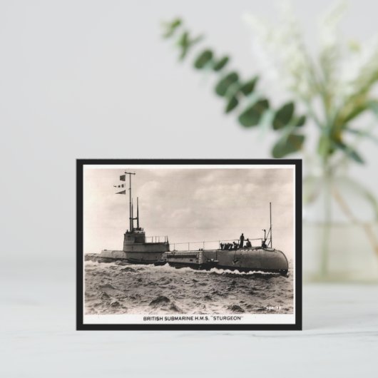 Alte Postkarte - HM U-Boot "Sturgeon" (Stehend Vorderseite)
