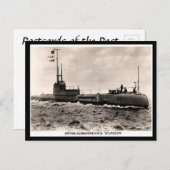 Alte Postkarte - HM U-Boot "Sturgeon" (Vorne/Hinten)