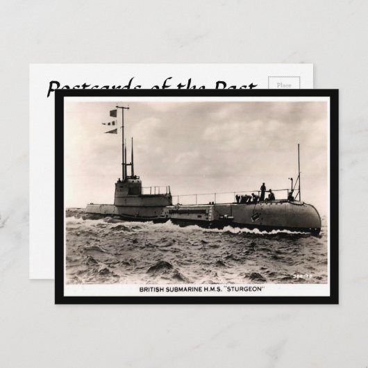 Alte Postkarte - HM U-Boot "Sturgeon" (Vorne/Hinten)
