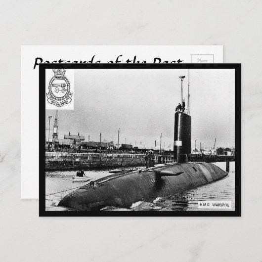 Alte Postkarte - HM U-Boot "Wartrotz" (Vorne/Hinten)