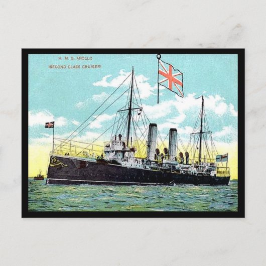 Alte Postkarte - HMS Apollo (Vorderseite)