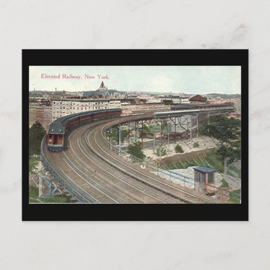 Alte Postkarte, Höhenbahn, New York City Postkarte (Vorderseite)
